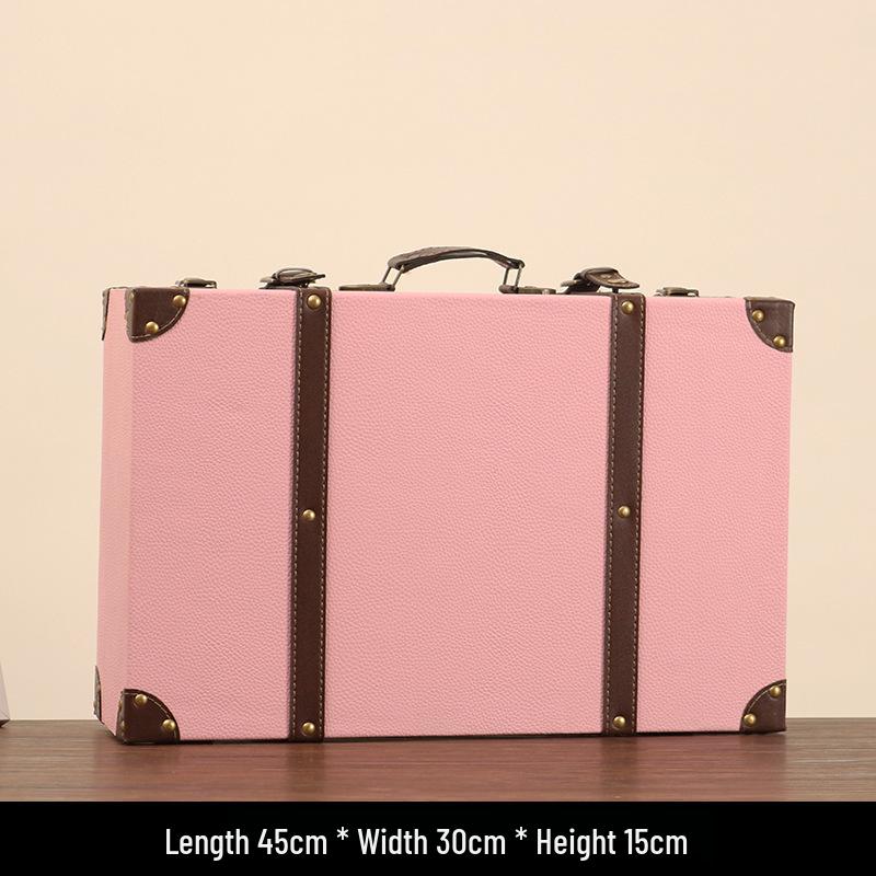 Vintage American Retro Leather-Wooden Suitcase Display and Photography Prop