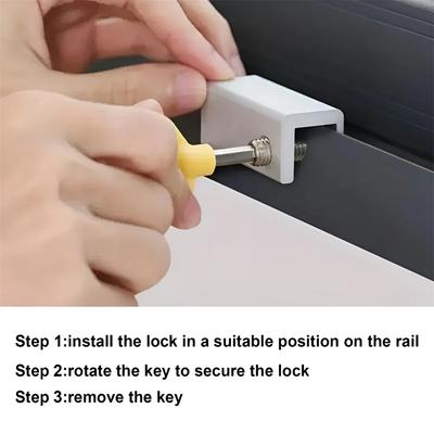 Adjustable Window Lock Stopper Safety Locks for Kids and Pets Anti-theft Door Lock Non Punch Sliding Window Lock Hardware