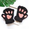 Schöne Plüschhandschuhe mit Katzenkrallen und Pfoten, Plüschfäustlinge, warm, weich, kurze, fingerlose, flauschige Bärenhandschuhe, Kostüm, Halbfingerhandschuhe
