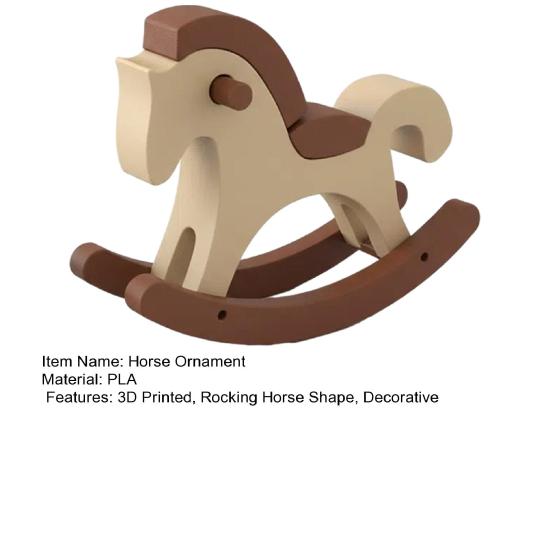3D Printed Rocking Horse Figurine Miniature Cartoon Rocking Horse Keychain Statue Home Office Living Room Desktop Decoration Ornament