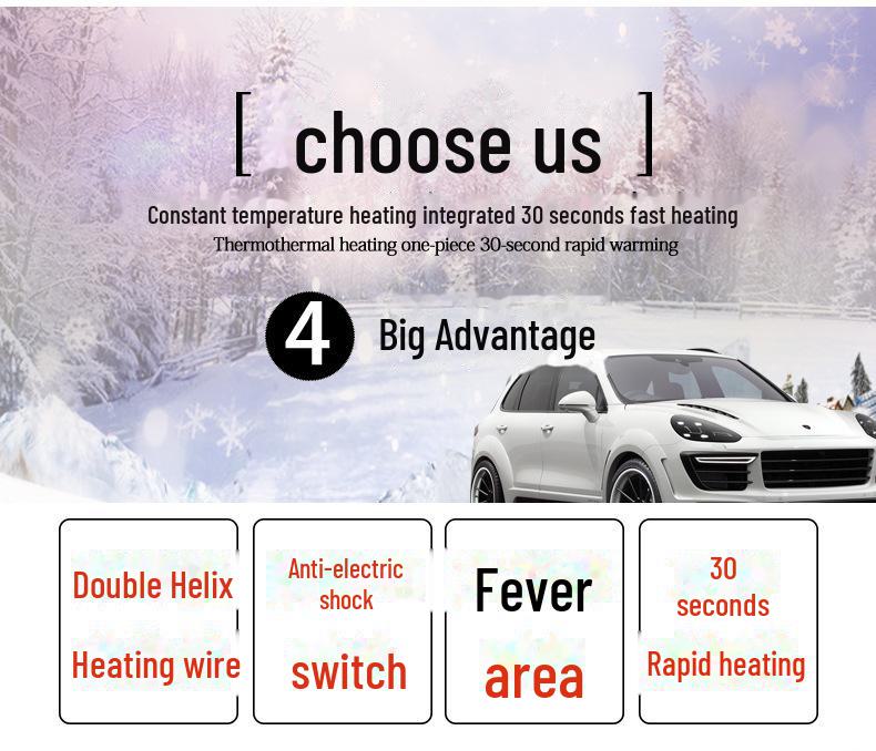 12V univerzální elektrický vyhřívaný polštář na autosedačku na zimu – bezpečné a rychlé vyhřívání čtvercového jednoduchého polštáře