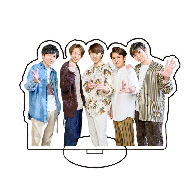Arashi (Japanese Idol Group) Acrylic Stand - Featuring Aiba Masaki, Matsumoto Jun, Ninomiya Kazunari, Ohno Satoshi, and Sakurai Sho. A Great Idol