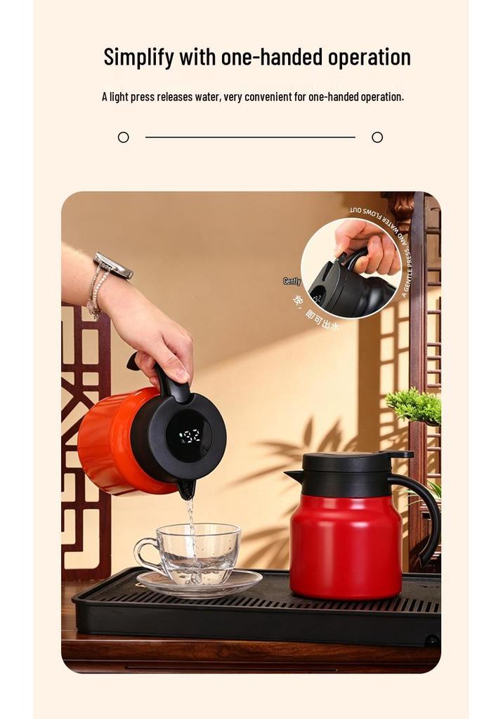 316 Stainless Steel Insulated Tea Brewer with Smart Temperature Display