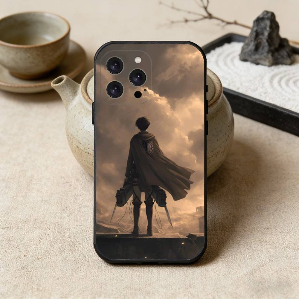 L-Levi A-Attack On Titan Phone Case For iPhone 17 16 15 14 13 12 Max Plus Silicone Black Cover