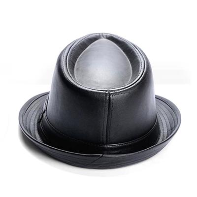 High-End Mittelalterliche Und Ältere Männer Und Gentlemen PU-Leder Zylinder Britischer Retro-Stil Warmer Jazzhut Geschenk Party
