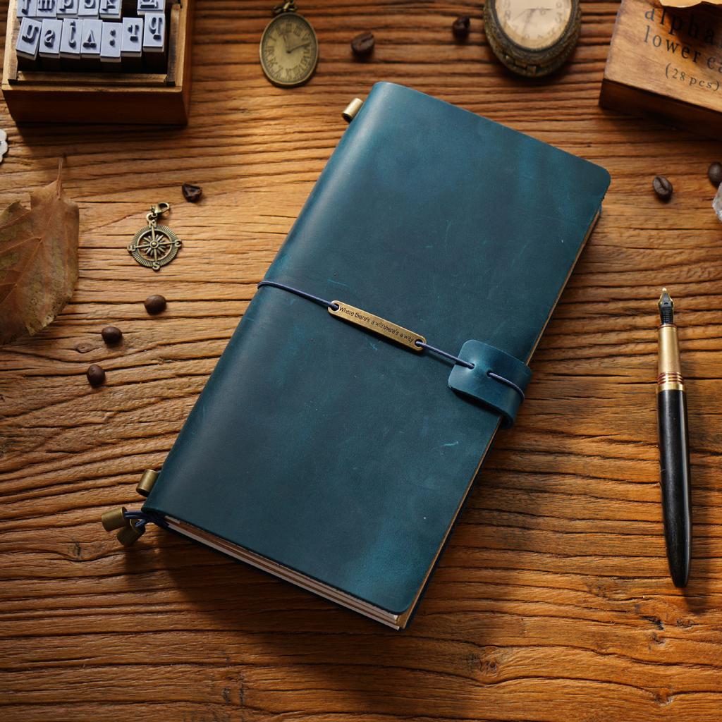 2026 First Layer Cowhide Notebook Genuine Leather Retro Travel Notebook Handmade Loose-leaf Notepad Diary Spot