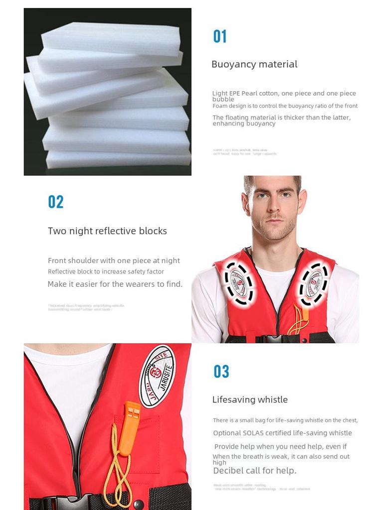 Jiaruiste Adult Buoyancy Vest for Swimming and Sea Fishing