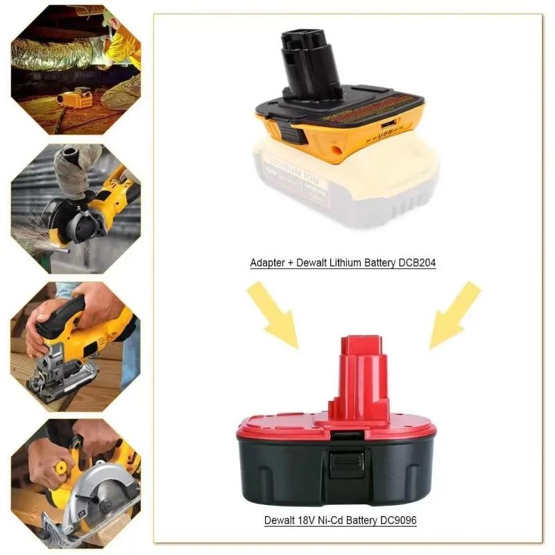 For Dewalt 18V Tools Convert For Dewalt 20V Lithium Battery DCA1820 Battery Adapter Work For Dewalt Max Dcb200 Dcb201 Dcb203