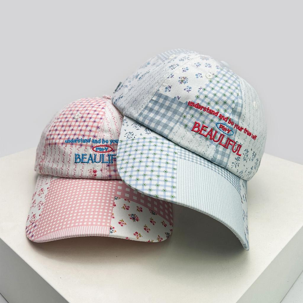 Plaid Letter Embroidery Floral Baseball Hats Breathable New Unisex Sweet Sunshade Korean Versatile Peaked Caps Fashion Outdoor