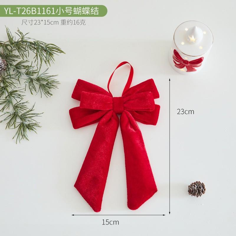 Red Velvet Bow Ornament Christmas Tree Hanging Decor Wedding Party Home Festive Decoration