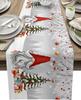 Christmas Gnome Pine Needles Snowaflake Linen Table Runner Winter Xmas Party Kitchen Dining Table Runner Navidad Decoration 2025