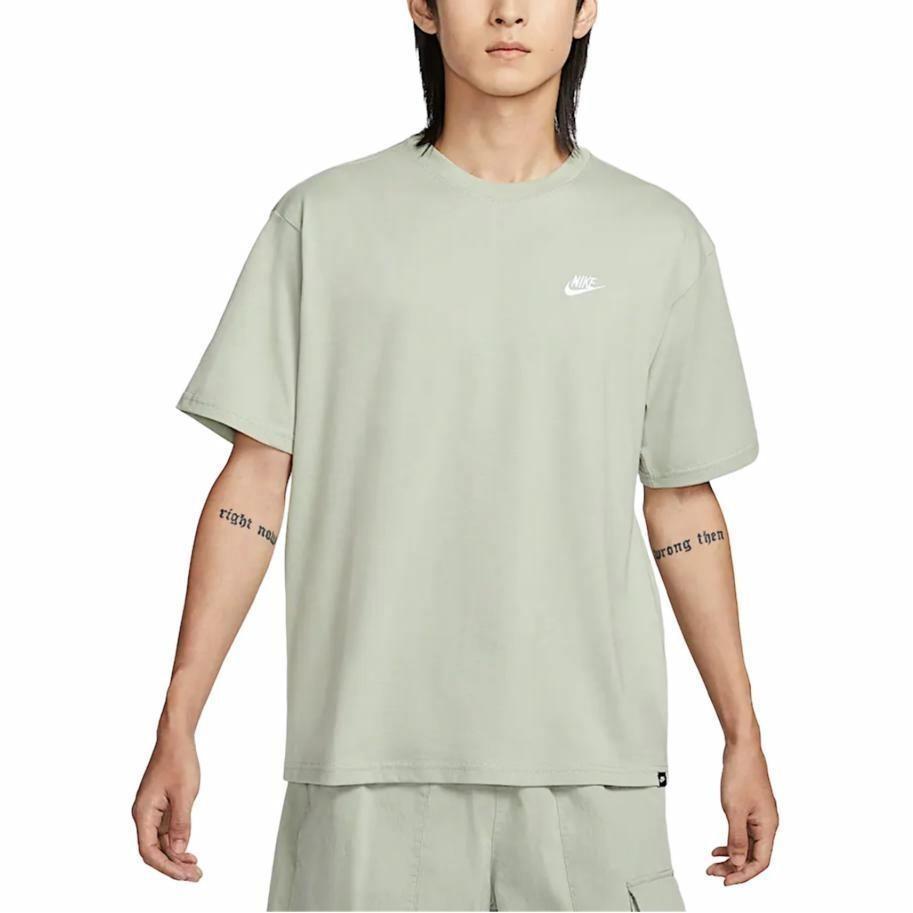 Nike Solid Color Logo Pullover Short-Sleeve T-Shirt for Men In Light Green