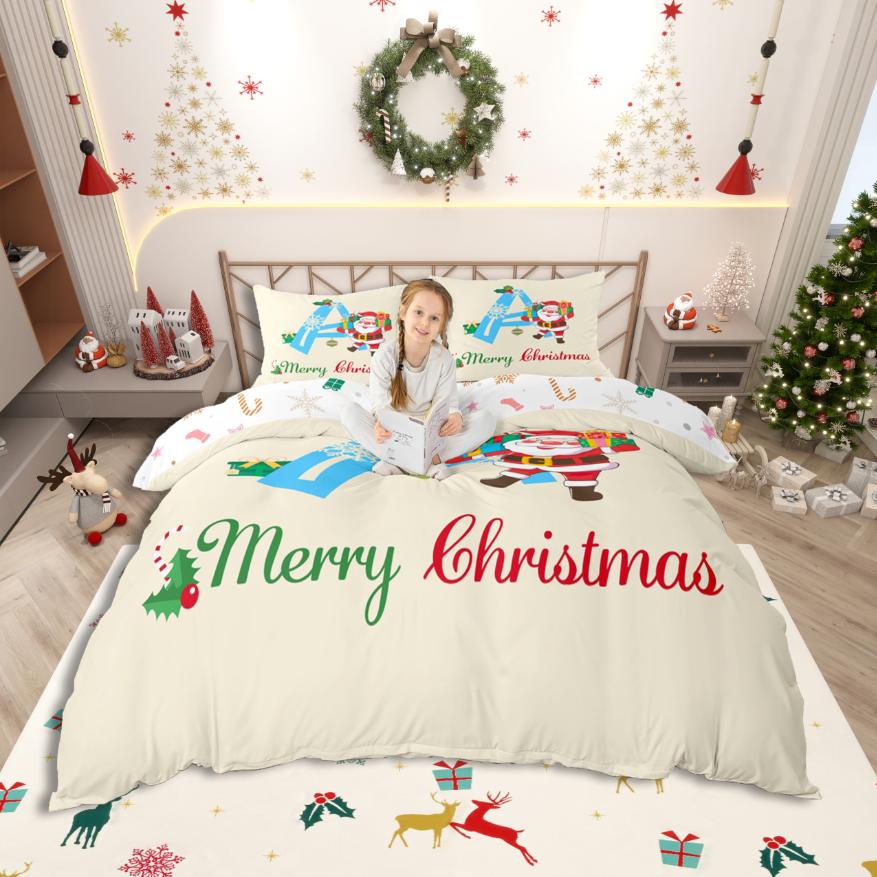 Comforter Homewish Colorful Letter Monogrammed Theme Bedding Setmerry Christmas Bed Set For Girls Boys