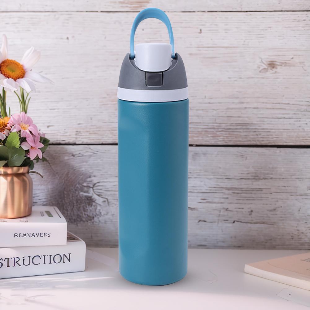 Thermosbecher 24oz Doppelschichtiger Edelstahl Weltraumkessel Wasserflasche mit Strohhalm Auto Outdoor Sport Camping Sport