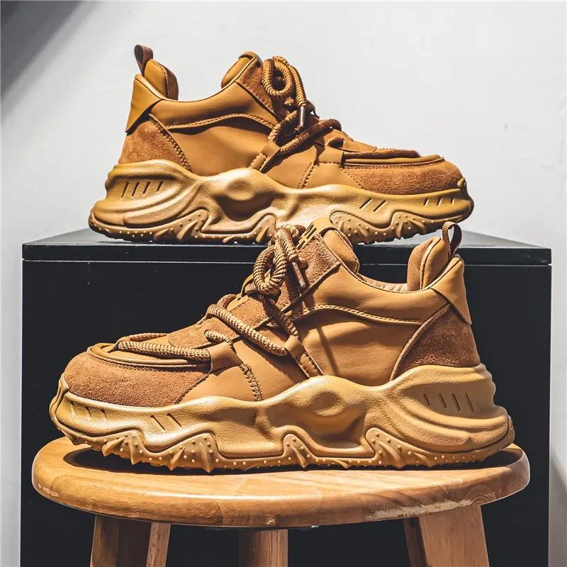 

2024Street Style Прогулочные кроссовки Мужские повседневные спортивные кроссовки Белые модные мужские вулканизированные кроссовки Новые зеленые массивные туфли 44 хаки