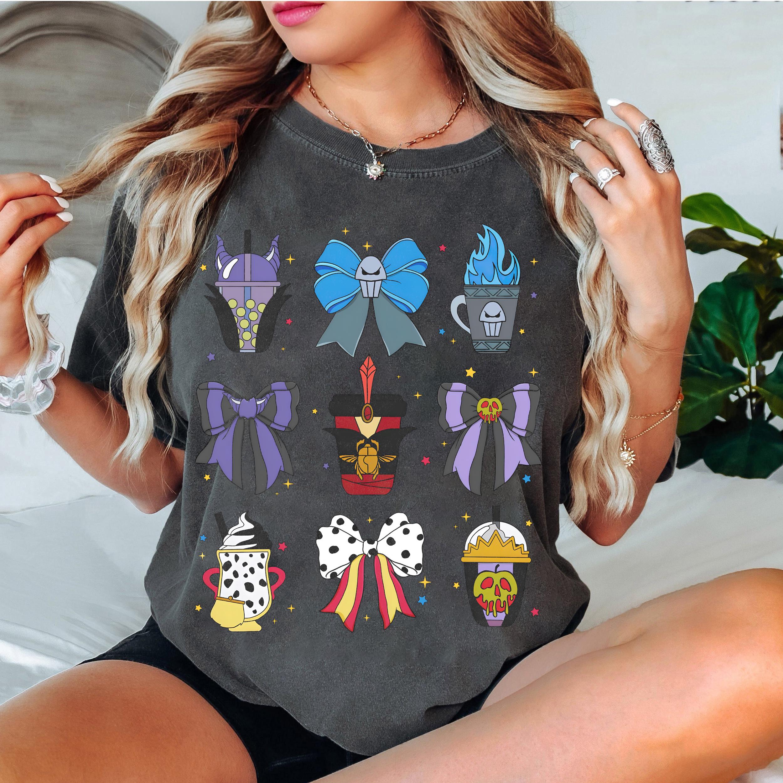 Vintage Coquette Bows Villains Epcot Drinking Shirt Hades Cruella Evil Queen Unisexficent Hades T Shirt land Trip S
