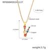 Colorful Zircon Alphabet Pendant Necklace - Hip-Hop Style
