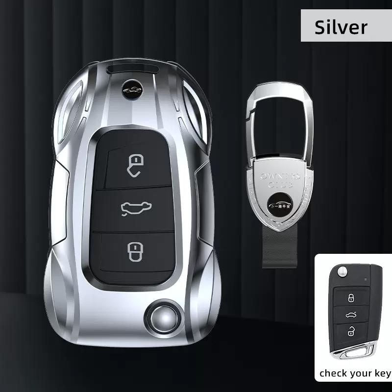 Metal Car Remote Key Cover Case Holder Protector Shell Fob for VW Volkswagen T-ROC Golf 7 Polo Tiguan T-Cross Jetta EOS Beetle