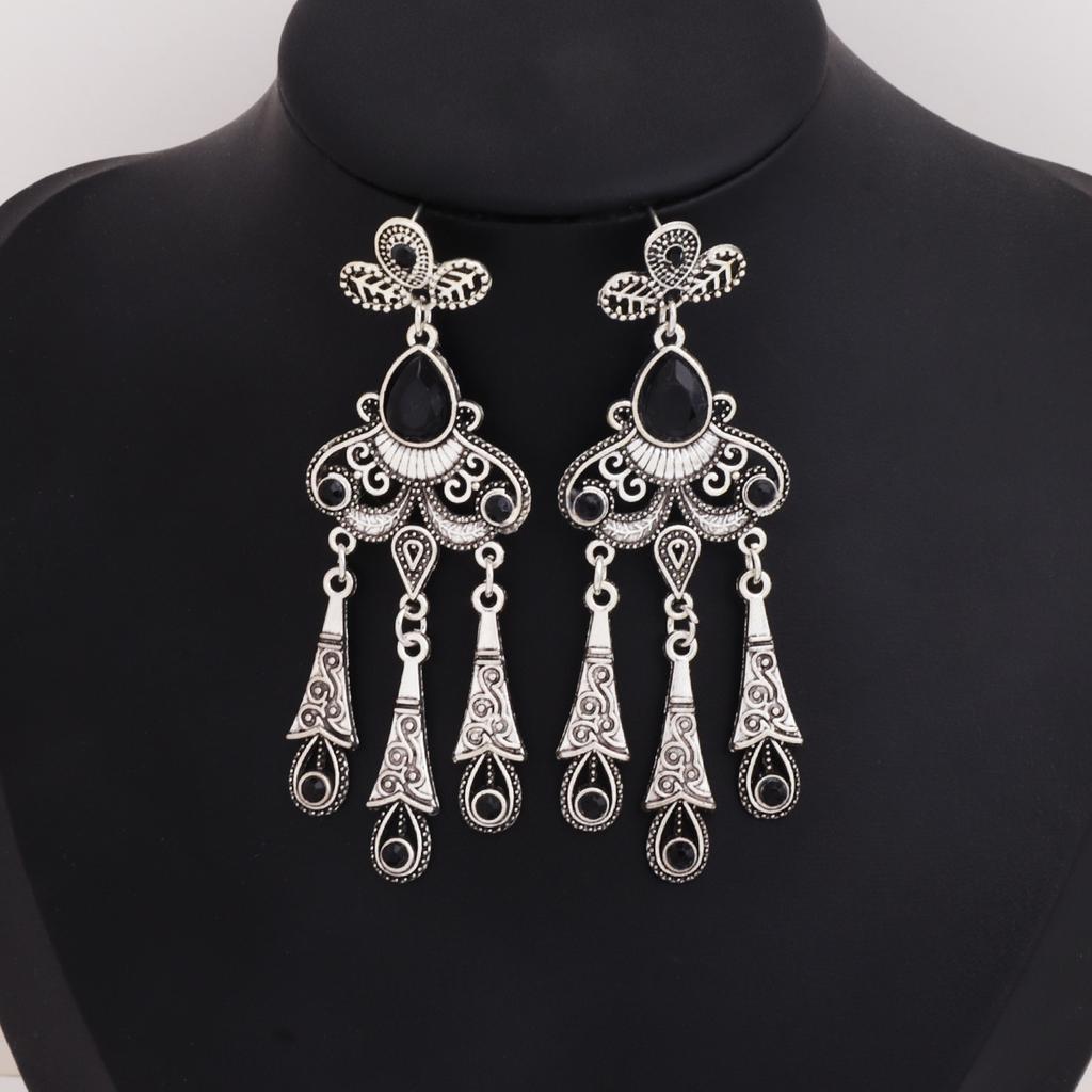 Popular Stud Earrings, Jewelry, European and American Fashion Creative Bohemian Retro Water Drop Fringed Long Earrings