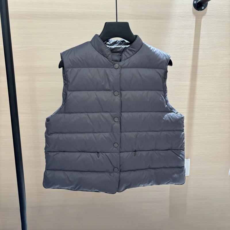Autumn and Winter New Fashion Small Stand-up Collar Light Vest White Duck Down Jacket Women's Vest Winter Vest
