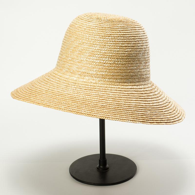 Spring and Summer New Light Board Straw Big Brim Straw Hat Women Travel Beach Sunscreen Sunshade Straw Hat Simple Versatile Basin Hat
