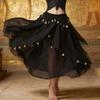 Elastic Waist Belly Dance Skirt With Dangling Coins Loose Design Fashion Costume Accessory For Shows And Parties