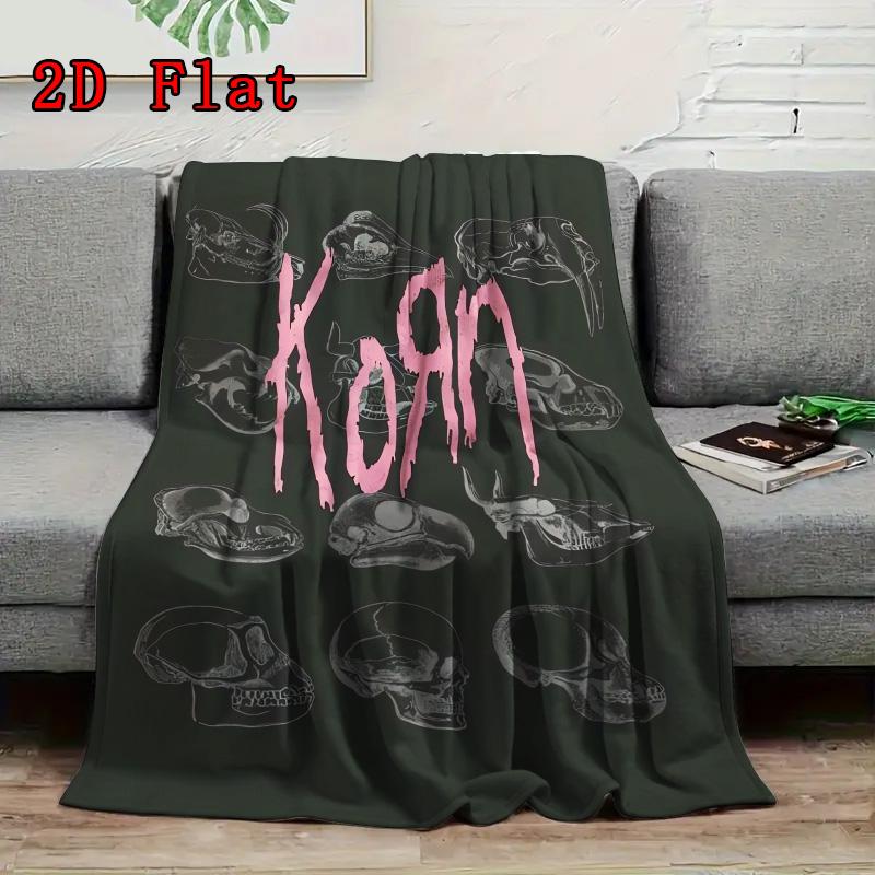 Korn 2D Flat Pattern Flannel Blanket High quality All Seasons Warmth and Comfort Perfect for Christmas Gifts.MMT0918056