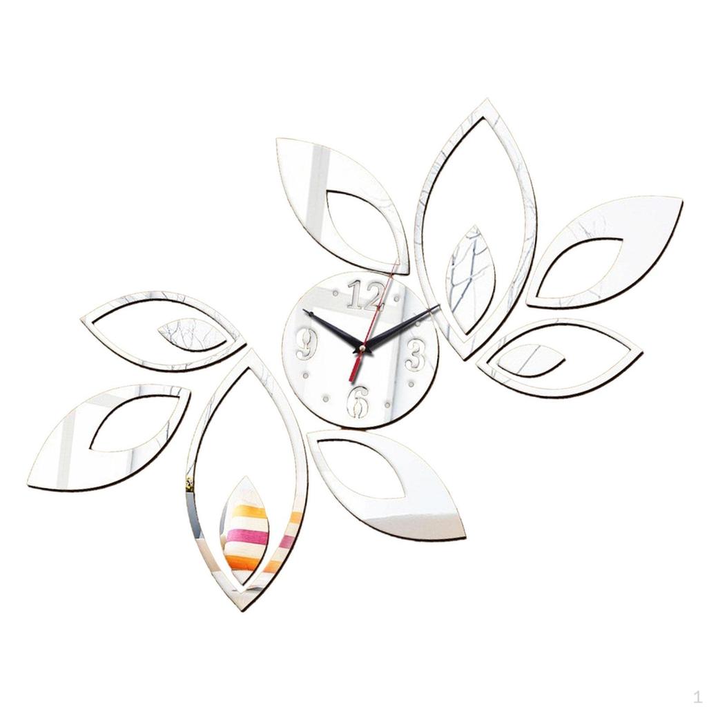 Acryl Spiegel Wanduhr Kunst Stumm Nicht tickend Modern Aufkleber für Café