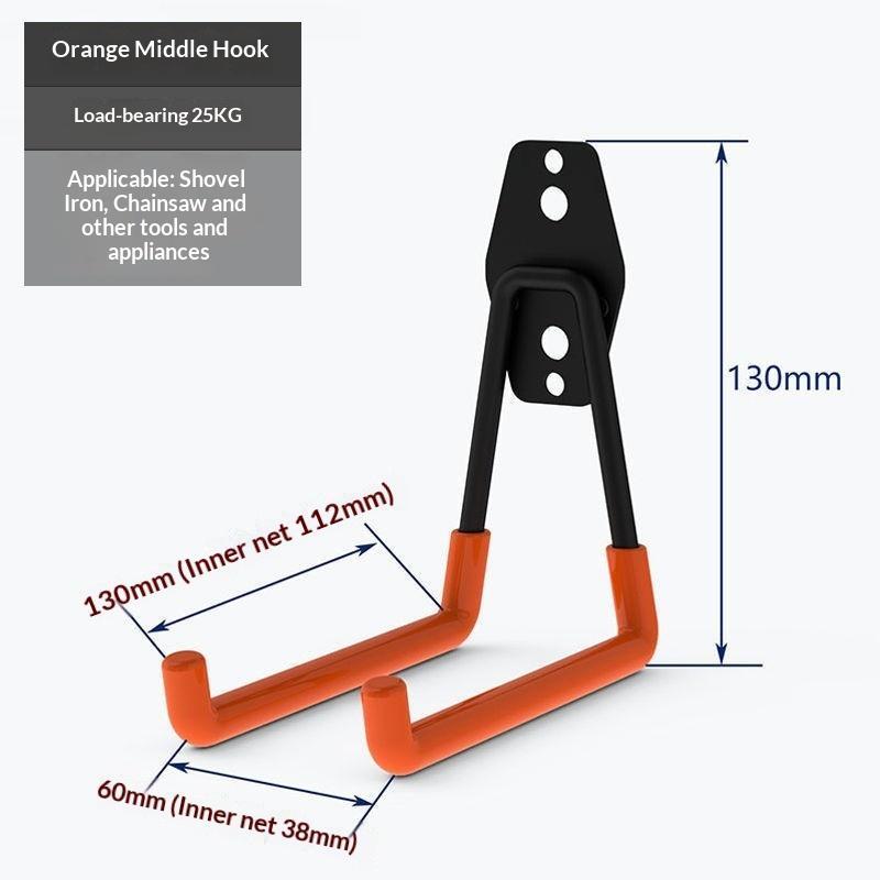 Heavy Duty Wall Mount Metal Hook Garage Organizer Bicycle Ladder Hanger Anti Slip Storage Hook For Garden Tools Home Workshop