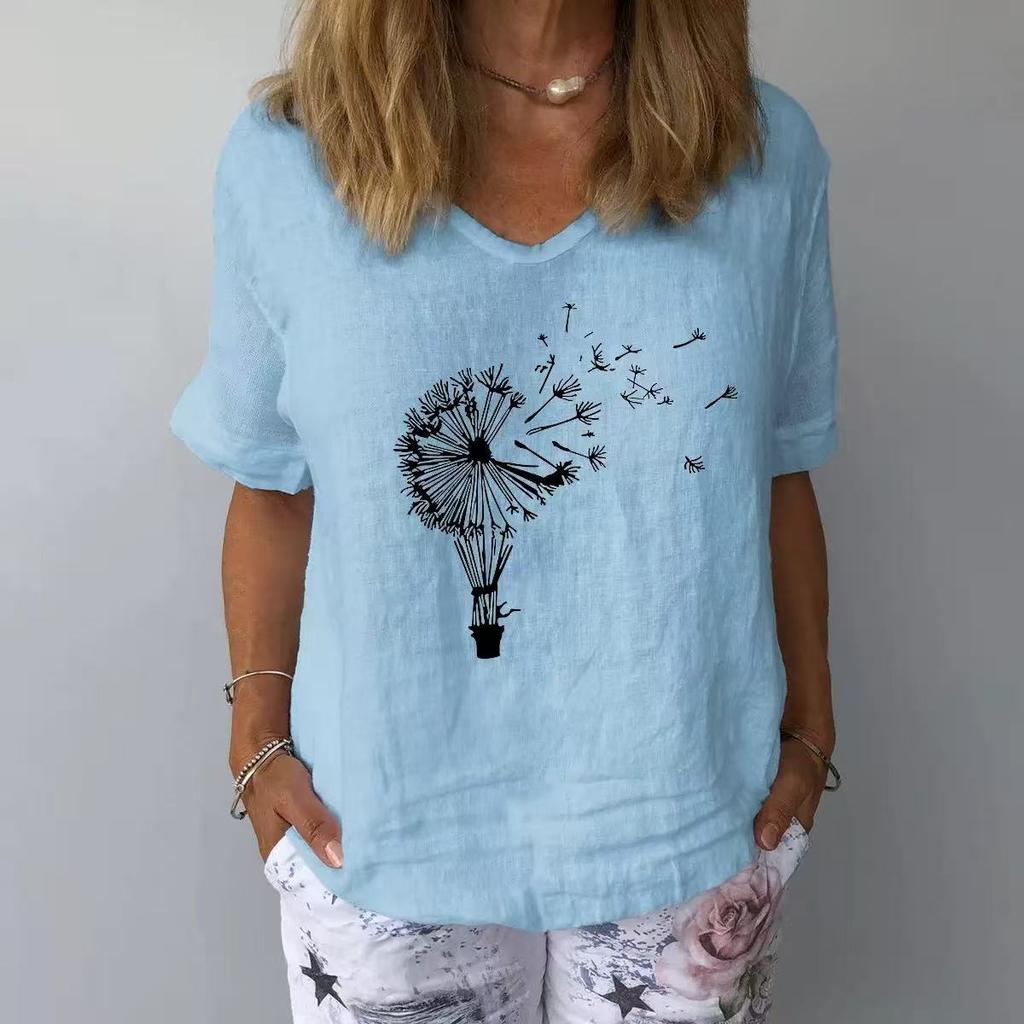 GMXIA Damenmode, lässig, Sommer, kurzärmelig, O-Ausschnitt, Blusen und Hemden