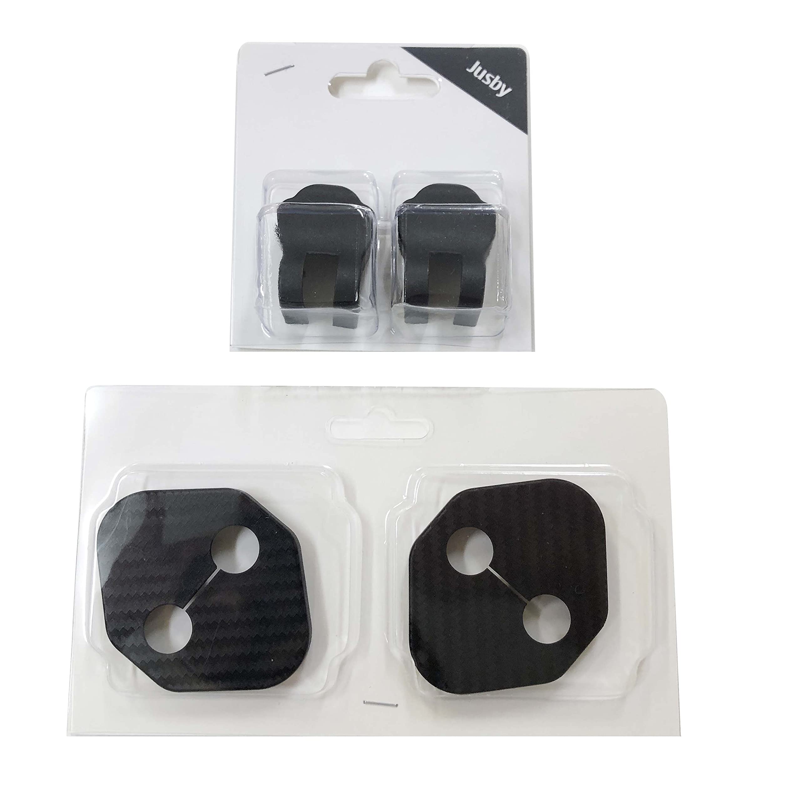 

(Jusby) Carbon Pattern Door Striker Cover & Hinge Cover Set