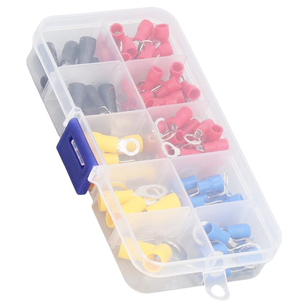 102PCS RV1.25/2/3.5/5.5 Insulated Ring Terminal O Ring Crimp Terminals Flame Retardant Cold Pressed Terminal 10 Specification