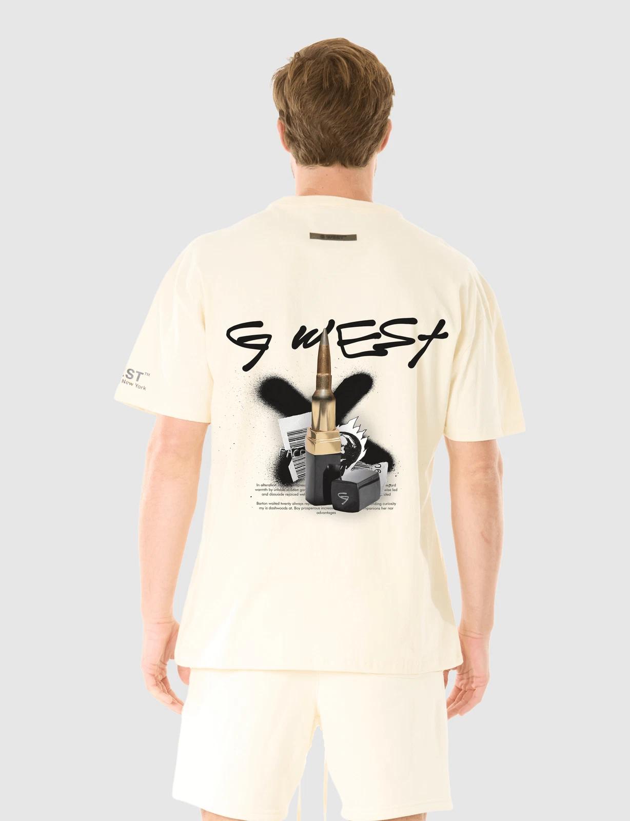 G WEST LIPSTICK T-SHIRT - CLOUD CREAM 2XL