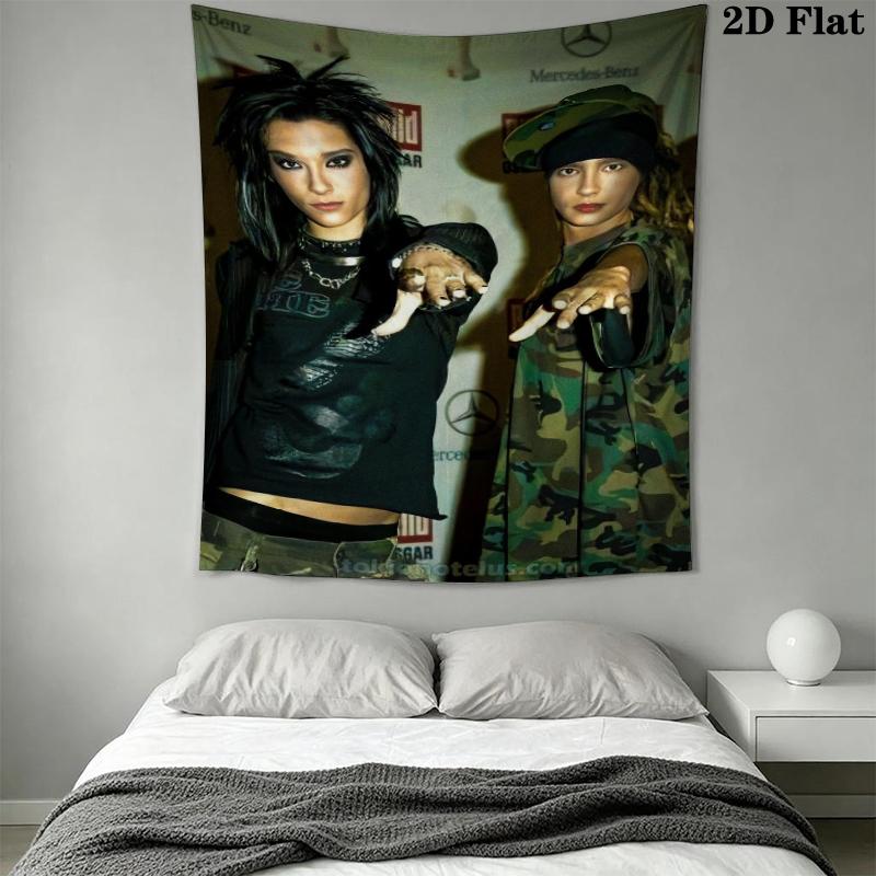 Bill Kaulitz E Tom Kaulitz Wall Tapestry Aesthetic Wall Hanging Printed Fabric Blanket Decorative Tapestries for Bedroom Living Room Home Decor
