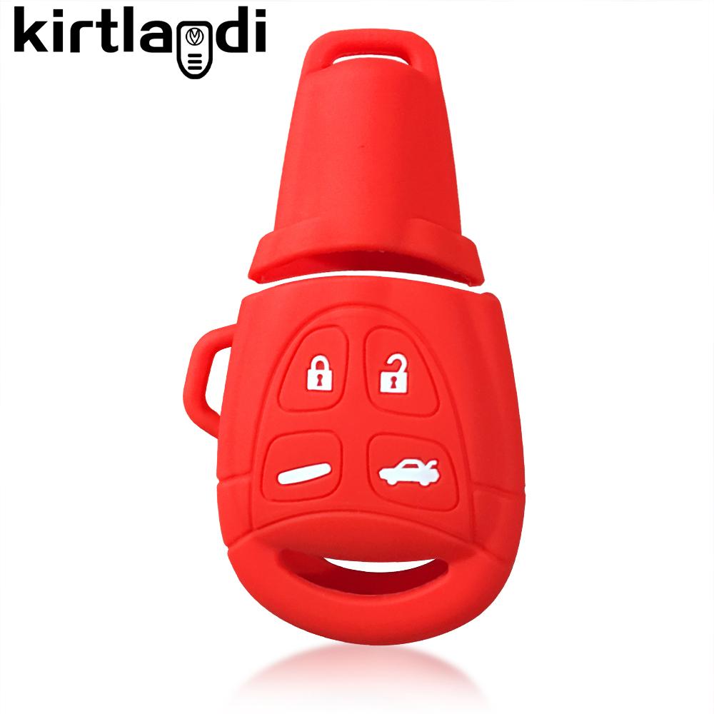 

Silicone Remote Case Key Cover for Saab 9-3 9-3X 9-5 for Cadillac BLS 4 Button Keychain Holder Auto Accessories Keyless красный