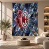 Arazzo Decorativo, Arte da Parete Stampato AC Milan, Appeso a Parete Leggero per Sfondo Camera da Letto