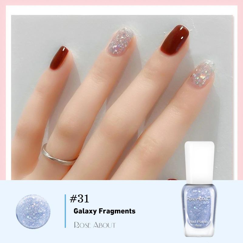 

40 цветов, лак для ногтей без запекания на водной основе, блестящие блестки, долговечный, разрываемый, здоровый, отрываемый, быстросохнущий, телесный лак для ногтей