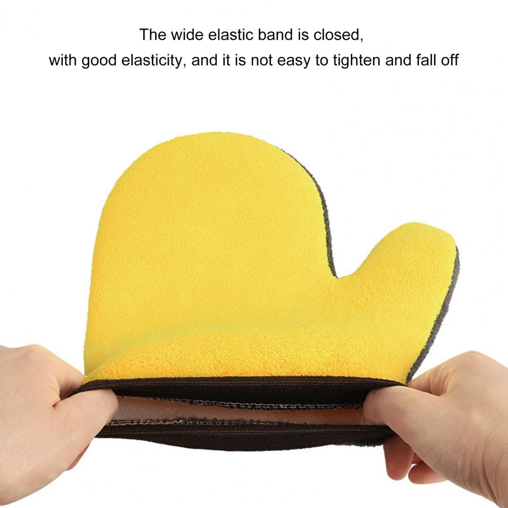 Car Wash Glove Waterproof Anti-scratch Thickened Soft Tear-resistant Car Detailing Coral Fleece Super Absorbent Car Wipe Cloth