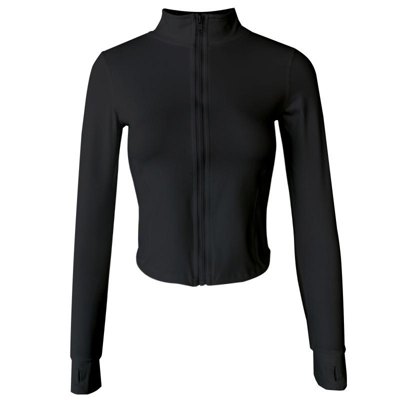 

Женский кардиган на молнии с длинным рукавом для йоги - Куртка для фитнеса на открытом воздухе со стойкой S