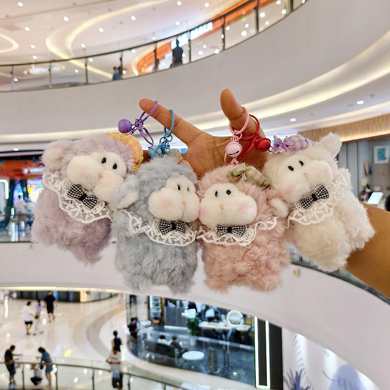 Cute Mousse Sheep Plush Keychain With Short Plush Material For Bag Decoration And Collectible Fun