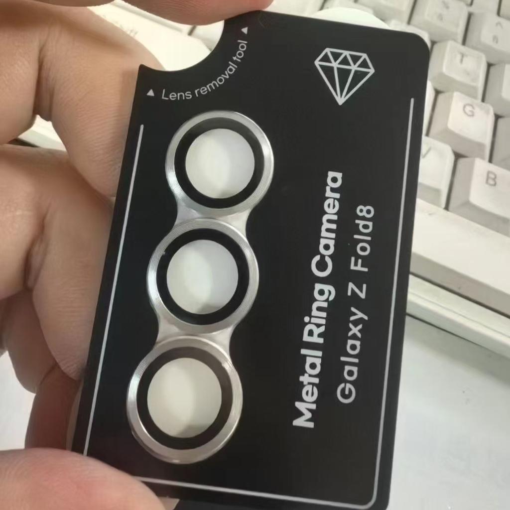 3D Alloy Metal Ring HD Tempered Glass Camera Lens Protector For Samsung Galaxy Z Fold/Flip 8 7 6 5 Rear Anti‑Scratch Full Cover