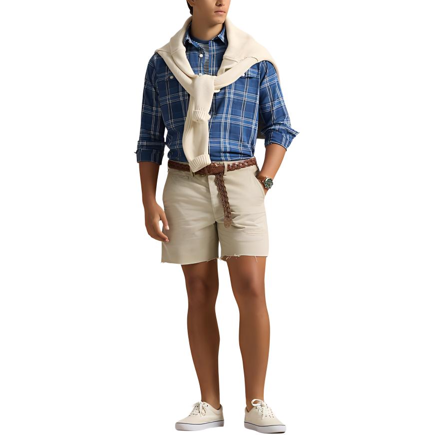 Polo Ralph Lauren Ss24 Plaid Point Collar Single Breasted Long Sleeve Shirt Men Shirts Blue MNPOWOV16823633-400