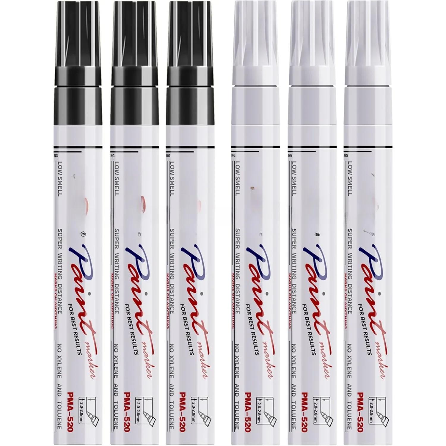 

White and black paint pen Paint marker - 6 package permanent oil-based paint pen