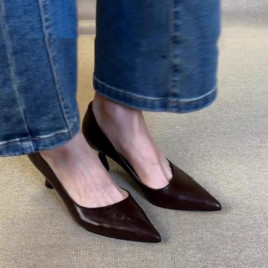 Pantofi Mici De Piele Frantezi Femei Piele Lacuata Incaltaminte Mary Jane Unice Primavara Si Vara Navetita Munca Tocuri Inalte