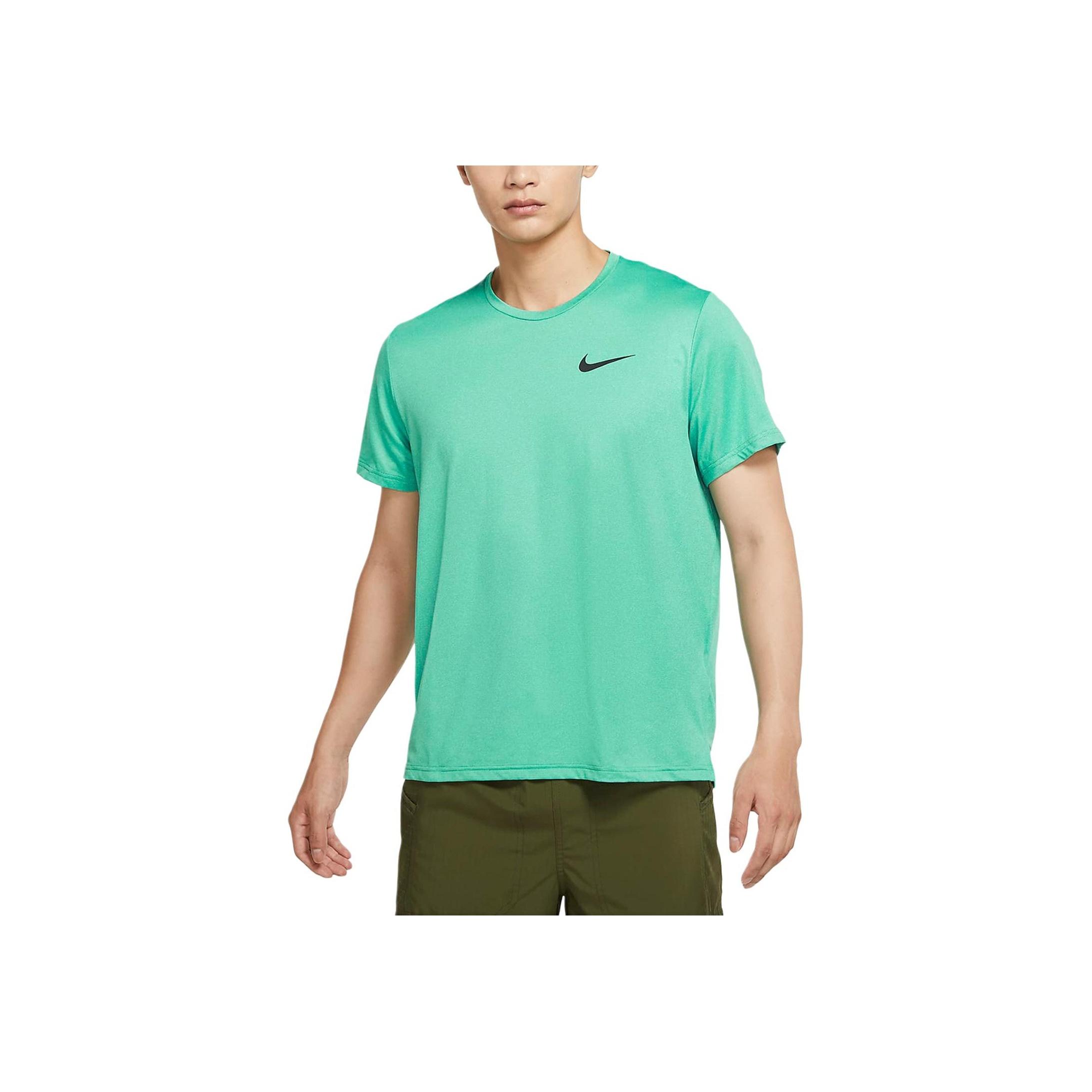 

Nike Logo Sports Casual Breathable Short Sleeve T-Shirt Men Tops Aqua-Green CZ1182-370 XXL