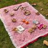 T-grid picnic mat, moisture-proof mat, picnic cloth, outdoor camping blanket, white blanket, beach mat.
