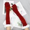 Cosplay Christmas Gloves Plush Etiquette Mittens 55cm Velvet Long Gloves  Autumn