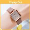 Gadi Vintage Ladies Square Watch With Leather Band Waterproof Quartz For Casual Wear