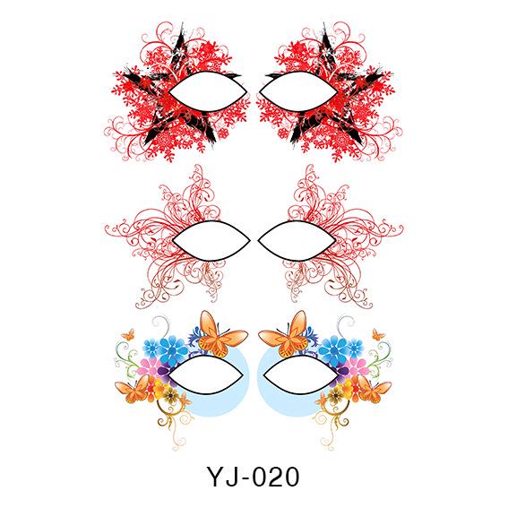 Geometric Pattern Eyeshadow & False Eyelash Tattoo Stickers for Party Makeup