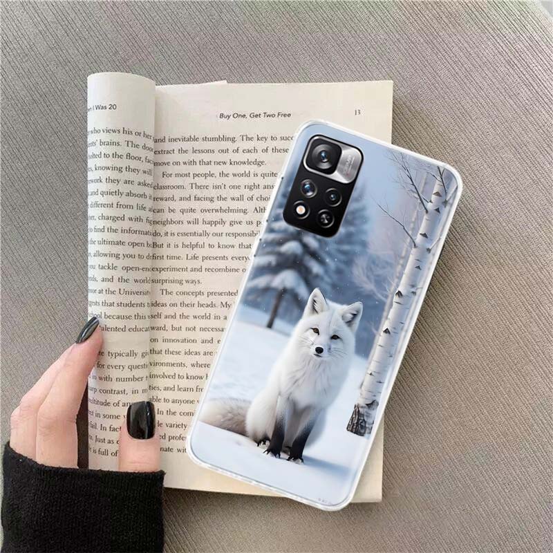 

The Shot of a White fox in Heavy Snow Phone Case For Redmi Note 13 12 Pro Plus 14 15 Pro 5G 11 11T 11E 11S 10 Pro 10S 9 9S Cover Redmi Note 11E Pro